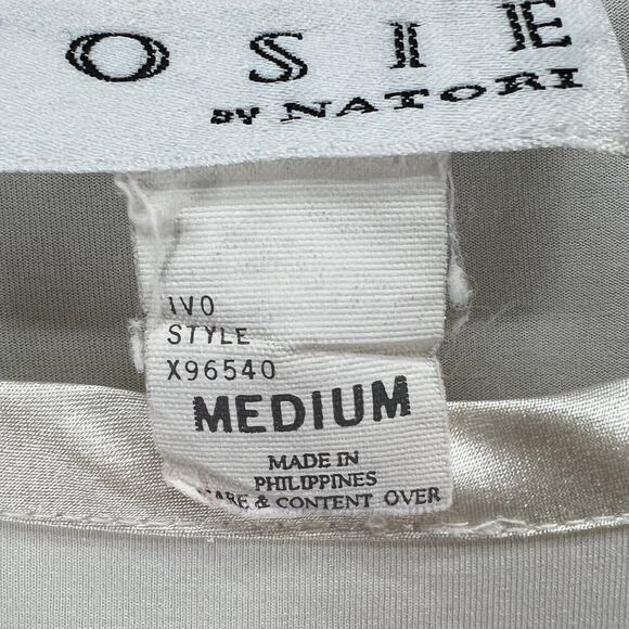 Josie Natori Sleep Shirt Womens M Ivory Side Slit Lightweight Comfort Nightgown - Picture 11 of 13